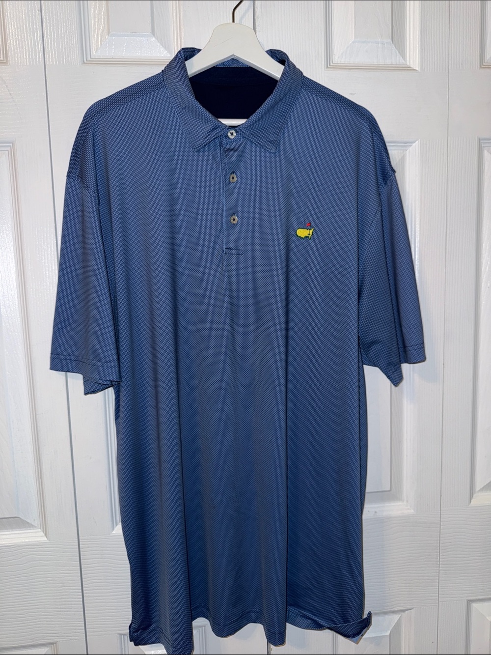 Masters Men's Blue Golf Short-Sleeve Polo with Yellow Embroidered Logo Sz XL